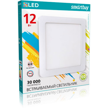 Встраиваемый светильник Smartbuy LED DL Square-12w/6500K/IP20 (SBL-DLSq-12-65K)/40 - Светильники - Для общественных зданий - Магазин электрооборудования Проф-Электрик